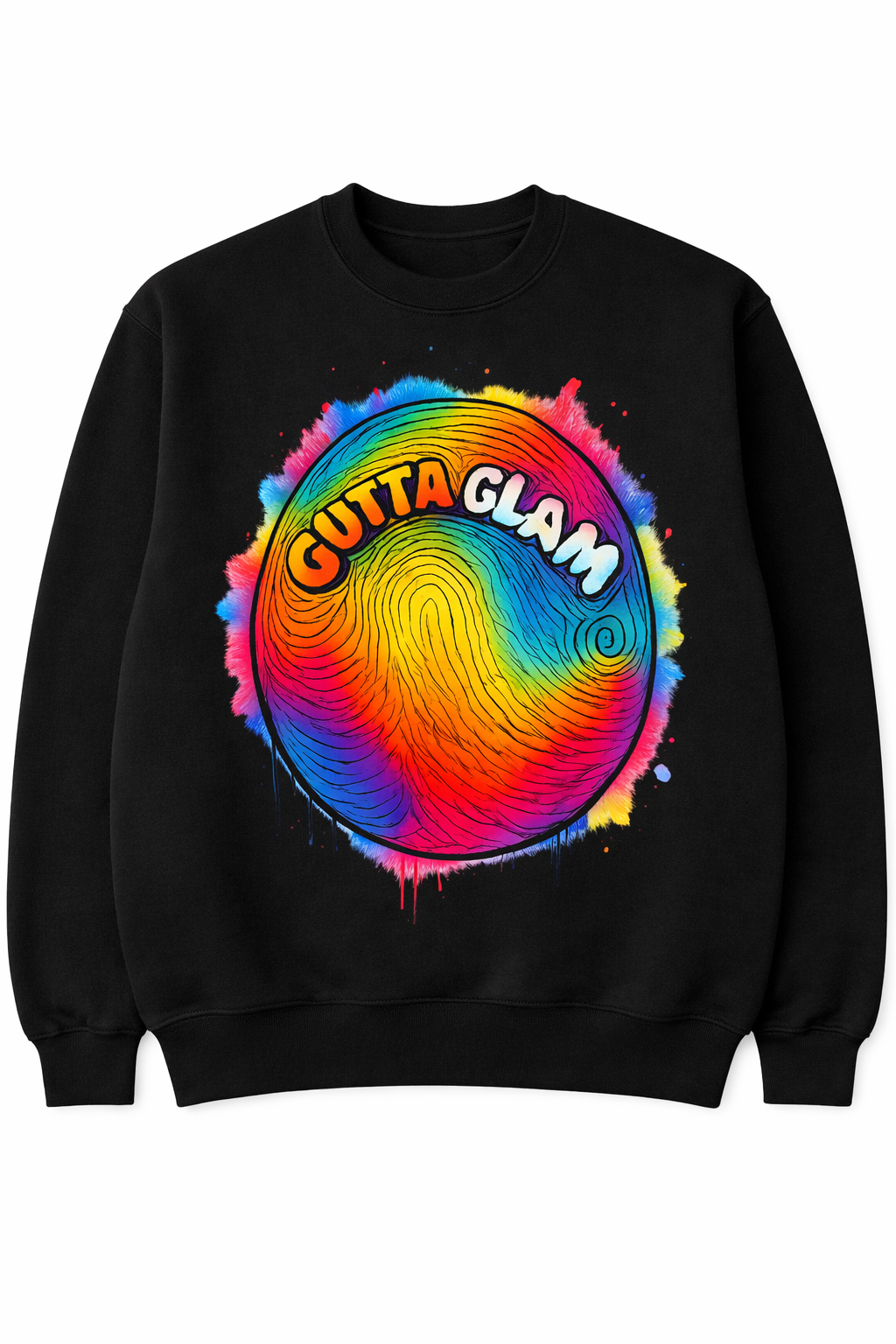 Crew Neck Gutta Glam Thumb Print